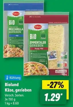 Lidl Milbona bioland käse, gerieben Angebot