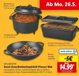 Lidl Grillmeister dutch-oven/brotbacktopf/grill-pfanne/-wok Angebot