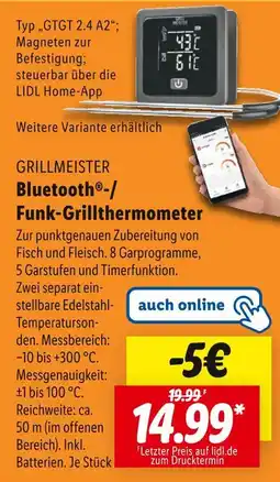 Lidl Grillmeister bluetooth-/funk-grillthermometer Angebot