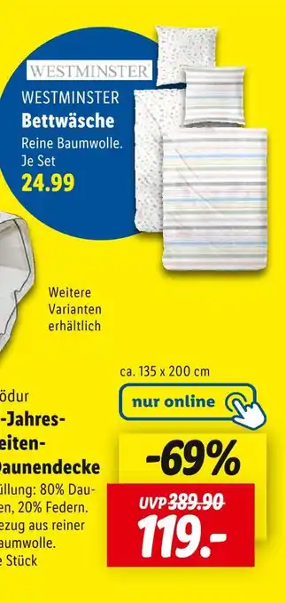 Lidl Westminster bettwäsche Angebot