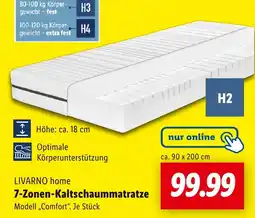Lidl Livarno home 7-zonen-kaltschaummatratze modell comfort Angebot