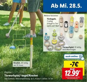 Lidl Playtive tierwurfspiel/-kegel/krocket Angebot