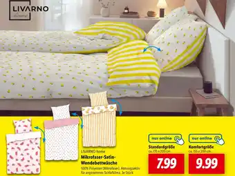 Lidl Livarno home mikrofaser-satin-wendebettwäsche Angebot