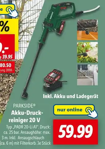 Lidl Parkside akku-druckreiniger 20 v Angebot