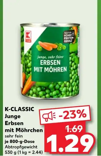 Kaufland K-classic junge erbsen mit möhrchen Angebot