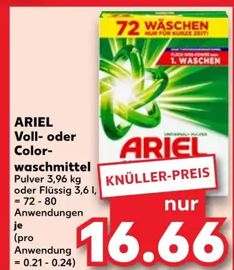 Kaufland Ariel voll- oder colorwaschmittel Angebot