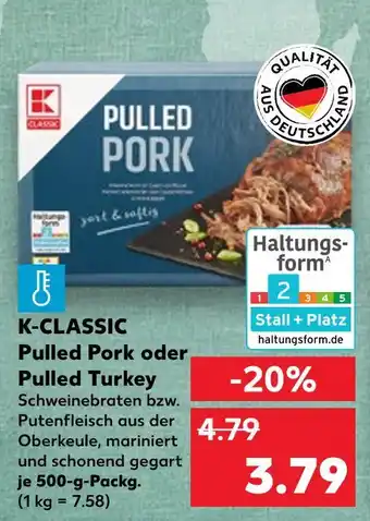 Kaufland K-classic pulled pork oder pulled turkey Angebot