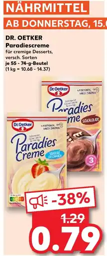 Kaufland Dr. oetker paradiescreme Angebot