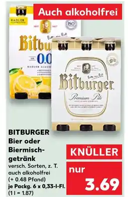 Kaufland Bitburger bier oder biermischgetränk Angebot