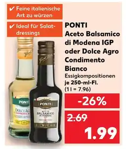 Kaufland Ponti aceto balsamico di modena igp oder dolce agro condimento bianco Angebot