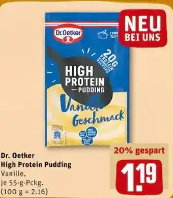 REWE PETZ Dr. Oetker High Protein Pudding 55g Angebot