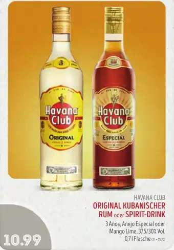 Edeka Struve Havana club original kubanischer rum oder spirit-drink Angebot