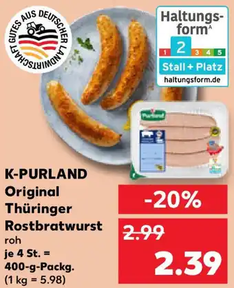 Kaufland K-PURLAND Original Thüringer Rostbratwurst Angebot