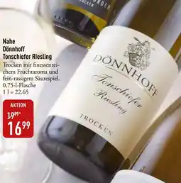 Galeria Markthalle Nahe Dönnhoff Tonschiefer Riesling Angebot