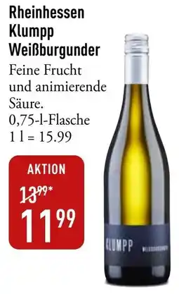 Galeria Markthalle Rheinhessen Klumpp Weißburgunder Angebot