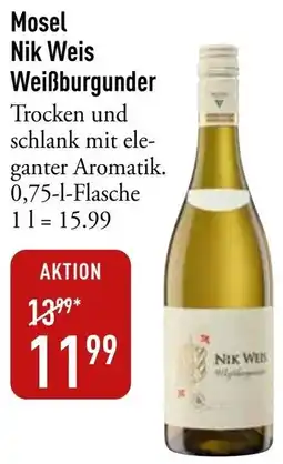 Galeria Markthalle Mosel Nik Weis Weißburgunder Angebot