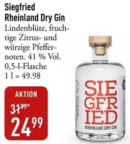 Galeria Markthalle Siegfried Rheinland Dry Gin Angebot