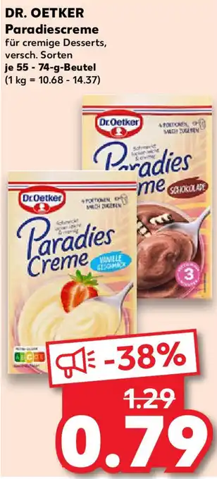 Kaufland DR. OETKER Paradiescreme Angebot