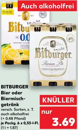 Kaufland BITBURGER Bier oder Biermischgetränk Angebot