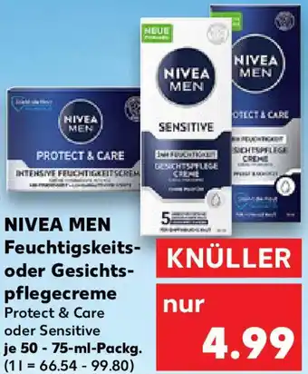 Kaufland NIVEA MEN Feuchtigkeits oder Gesichtspflegecreme Angebot