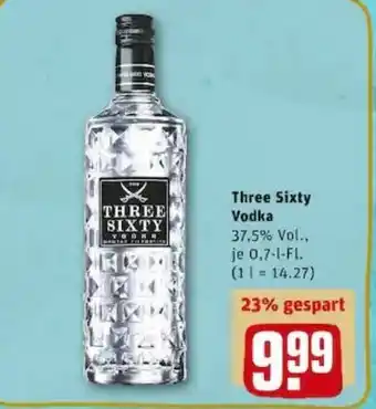 REWE PETZ Three Sixty Vodka 0,7l Angebot