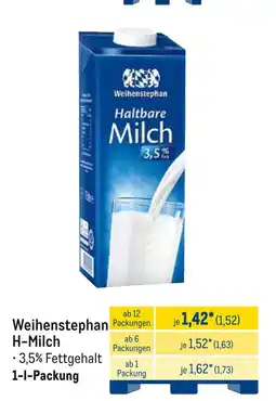 METRO Weihenstephan h-milch Angebot