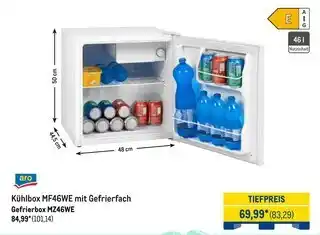 METRO Aro kühlbox mf46we mit gefrierfach gefrierbox mz46we Angebot