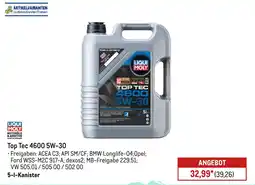 METRO Liqui moly top tec 4600 5w-30 Angebot