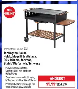 METRO Tarrington house holzkohlegrill bratislava, 60 x 100 cm, fahrbar, stahl / kieferholz, schwarz Angebot