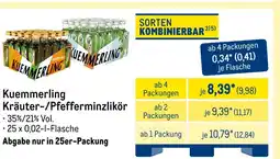 METRO Kuemmerling kräuter-/pfefferminzlikör Angebot
