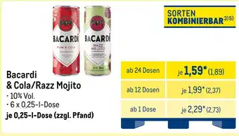METRO Bacardi bacardi & cola/razz mojito Angebot