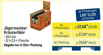 METRO Jägermeister kräuterlikör Angebot