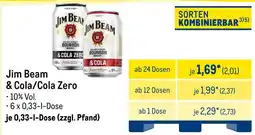 METRO Jim beam & cola/cola zero Angebot