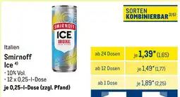 METRO Smirnoff ice Angebot