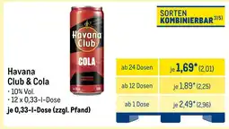 METRO Havana club & cola Angebot