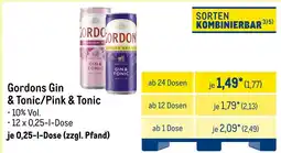 METRO Gordons gin & tonic/pink & tonic Angebot