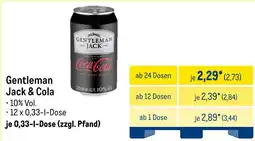 METRO Gentleman jack & cola Angebot