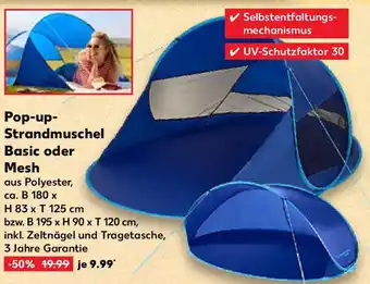 Kaufland Pop-up- Strandmuschel Basic oder Mesh Angebot
