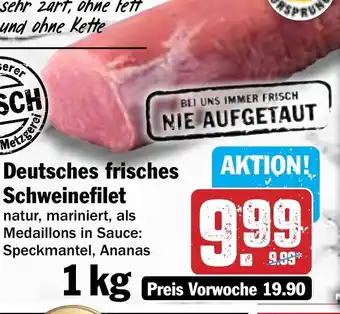 Hit Deutsches frisches Schweinefilet Angebot