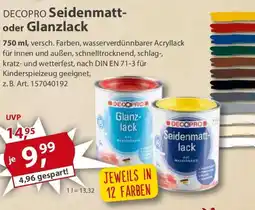 Sonderpreis Baumarkt DECOPRO Seidenmatt- oder Glanzlack Angebot