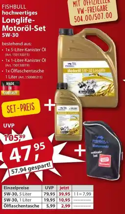 Sonderpreis Baumarkt FISHBULL hochwertiges Longlife- Motoröl-Set Angebot