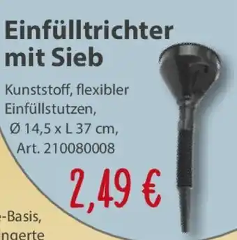 Sonderpreis Baumarkt Einfülltrichter mit Sieb Angebot