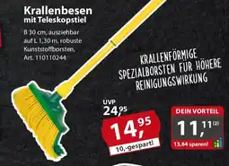 Sonderpreis Baumarkt Krallenbesen mit Teleskopstiel Angebot