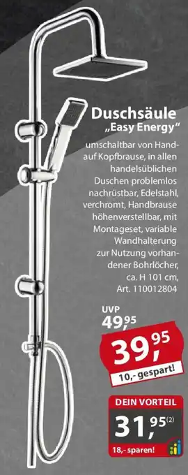 Sonderpreis Baumarkt Duschsäule ,,Easy Energy" Angebot