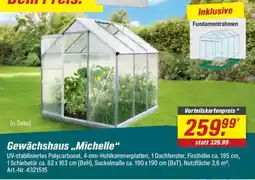 toom Baumarkt Gewächshaus „,Michelle" Angebot