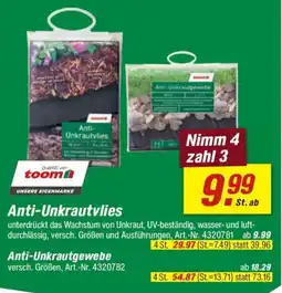 toom Baumarkt Anti- Unkrautvlies Angebot
