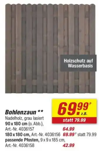 toom Baumarkt Bohlenzaun Angebot