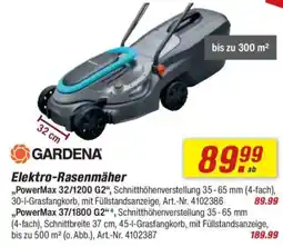 toom Baumarkt GARDENA Elektro-Rasenmäher ,,PowerMax 32/1200 G2" Angebot