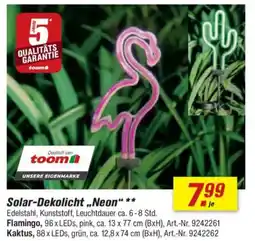 toom Baumarkt Solar-Dekolicht „,Neon" ** Angebot