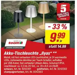 toom Baumarkt Akku-Tischleuchte „,llyas" ** Angebot